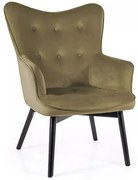 Carmen bársony fotel olajbogyó