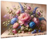 Kép - Asztal tele virágokkal (90x60 cm)