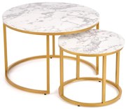 PACILA dohányzóasztal szett (2 db), márvány dekor/arany
