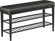 VASAGLE EKHO modern műbőr cipős pad, 100 cm, tintafekete