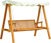 Outsunny Hollywood Hinta Kert Hinta Pad 3-Fős Larch | Aosom
