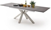 NAGANO Antracit szürke Bővíthető Kerámia Étkezőasztal - szálcsiszolt acél lábbal