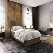 Kárpitozott boxspring ágy MERALIS 100x200 cm barna Matrac: Bonell rugós matrac