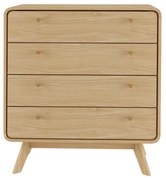 Natúr színű magas komód tölgyfa dekorral 80x88 cm Cassie - Støraa