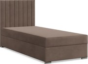 Agen egyszemélyes ágy, bársony, ágyneműtartóval, barna