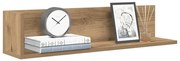 2 db kézműves tölgy színű szerelt fa fali polc 75x16,5x16,5 cm