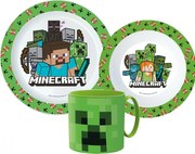 Minecraft Pixelcraft étkészlet, micro műanyag szett bögrével 265 ml