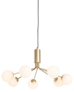 Art Deco függőlámpa arany opál üveggel 7-lámpás - Coby