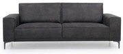 Antracitszürke bőrutánzat kanapé 224 cm Copenhagen – Scandic