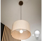 Brilagi - LED Anthony függeszték 1xE27/60W/230V tölgy-dió/beige
