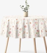 Goldea kör alakú teflonos terítő - rózsaszín virágok Ø 100 cm