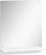 HOMCOM tükör polccal, 50 x 60 cm — modern fürdőszoba- és előszobatükör, fehér | Aosom