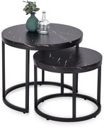 Dohányzóasztal szett fekete márvány színben. MAURO