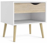 Fehér éjjeliszekrény tölgy sonoma dekorral OSLO 75394