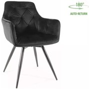 Mango forgatható bársony étkezőszék fekete