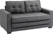 HOMCOM Kihúzható Kanapé 2 Fős Szövet Kanapé Ágy Funkcióval Szürke Gumifából 147,5 x 75 x 85 cm | Aosom