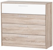 Komód Melinne 06 (szonoma tölgy 3D + fehér). Akció -17%. 1068190