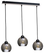 Csillár zsinóron UNO WOOD 3xE27/60W/230V fekete/barna