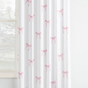 Goldea gyerek pamut függöny - rózsaszín masnik 140x150 cm
