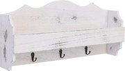 vidaXL fehér fa fali fogas 50 x 10 x 23 cm