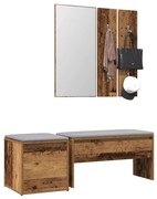 régi fa szerelt fa előszobai bútorszett