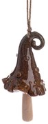 Kerámia csengő Kalap barna, 38 x 9 cm