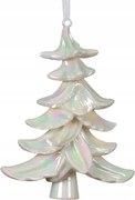 Karácsonyfa alakú medál irizáló karácsonyfa fehér 18cm