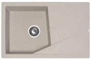 Linea Plus Metalac 188628 Gránit Mosogatótálca - Extra mély, Csepegtetőtálcás, Bézs