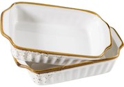 Mäser 2 részes sütőtál-készlet Pintar White barnapöttyös 23 x 14,5 cm