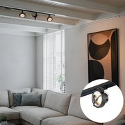 Sínrendszer 3 fekete spotlámpával, 1 fázisú - Go