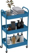 HOMCOM Görgős Segédkocsi 3 Kosárral és Acél Vázal Nappalihoz, Hálószobához, Irodához, Konyhához 45x30.6x79 cm | Aosom
