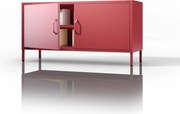 Fém TV-szekrény lábakkal, piros, 1150x595x400 mm: ROSA Modern