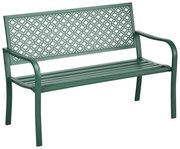 Kerti pad 2 személyes, acél háttámlával és karfával, virágmintával, max 280 kg,