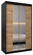Ruhásszekrény 120 cm Toki 1 (matt fekete + artisan tölgy). 1064893
