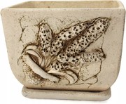 Samott agyag kaspó 19 cm állvány típus Tulipán levendula motívum