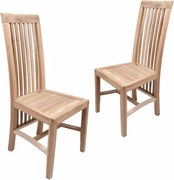 DIVERO Étkezőszékek teakfa felülettel 2 db natúr