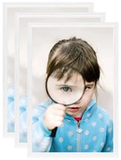 3 db fehér MDF asztali fényképkeret 21 x 29,7 cm