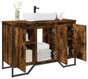 füstös tölgy szerelt fa fürdőszobai mosdószekrény 91x35x60 cm