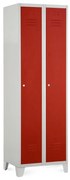 Fém szekrény, 60 x 50 x 190 cm, fix lábakkal, hengerzár, piros - ral 3000