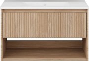 TMP SLIM STRIPE 75 fali függesztett fürdőszobabútor - SKY E-8099-75 porcelán mosdóval - 75 x 46 cm