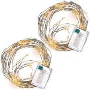 NEXOS Fényfüzér ezüst huzal 2 db meleg fehér 64 LED