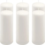 Gyertya készlet 20 cm Ø 7,5 cm  6 db fehér