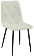 Krém étkezőszék LIBRA fekete lábakkal