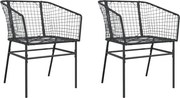 vidaXL 2 db fekete polyrattan kerti szék