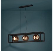 Eglo 390091 - Csillár zsinóron CORDOBA 3xE27/40W/230V réz/fekete