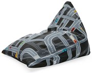 Triangl babzsák gyermek autópálya, szürke / fekete