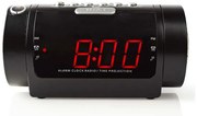 Nedis CLAR005BK - Rádiós ébresztőóra LED kijelzővel és projektorral 230V