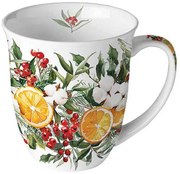 Karácsonyi porcelán bögre 400 ml Téli Narancsvarázs