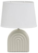Fehér-bézs kerámia asztali lámpa textil búrával (magasság 31 cm) – Casa Selección