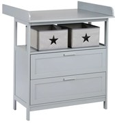 Szürke gyerek komód pelenkázó feltéttel 87x100x75 cm Hamburg – Roba